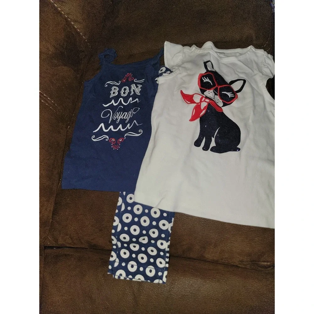 Gymboree parisian afternoon bonjour and dog tops size 5 capris‎ size 4